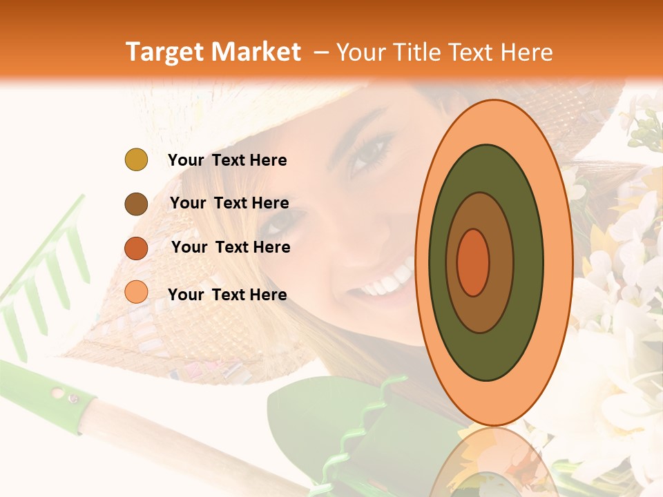 A Woman In A Straw Hat Holding A Bouquet Of Flowers PowerPoint Template