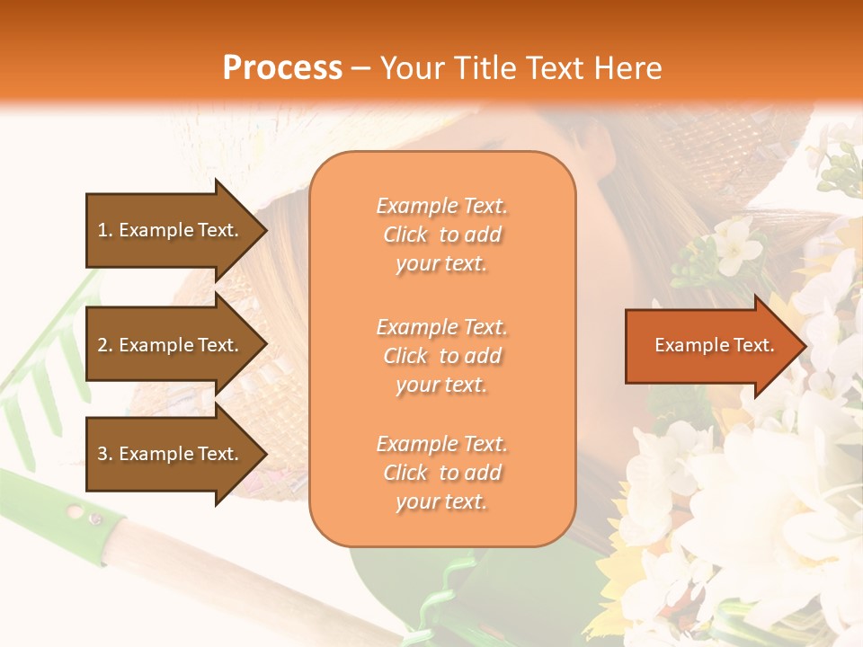 A Woman In A Straw Hat Holding A Bouquet Of Flowers PowerPoint Template