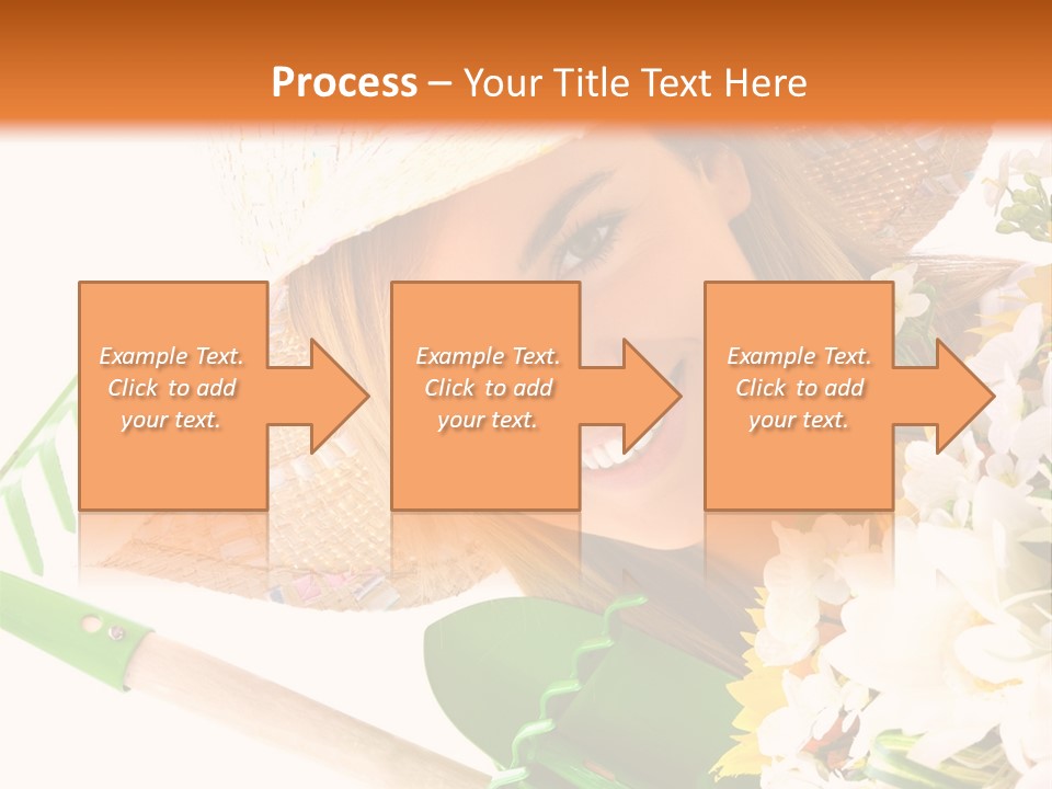 A Woman In A Straw Hat Holding A Bouquet Of Flowers PowerPoint Template