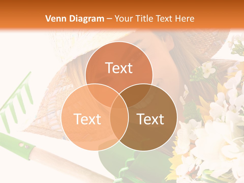 A Woman In A Straw Hat Holding A Bouquet Of Flowers PowerPoint Template
