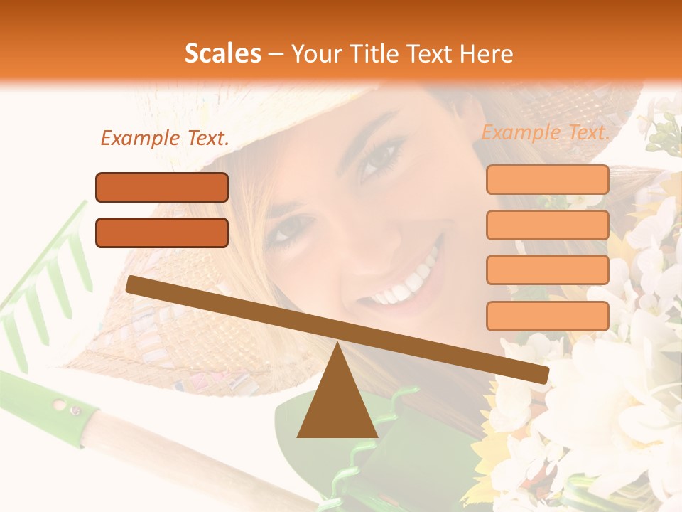 A Woman In A Straw Hat Holding A Bouquet Of Flowers PowerPoint Template