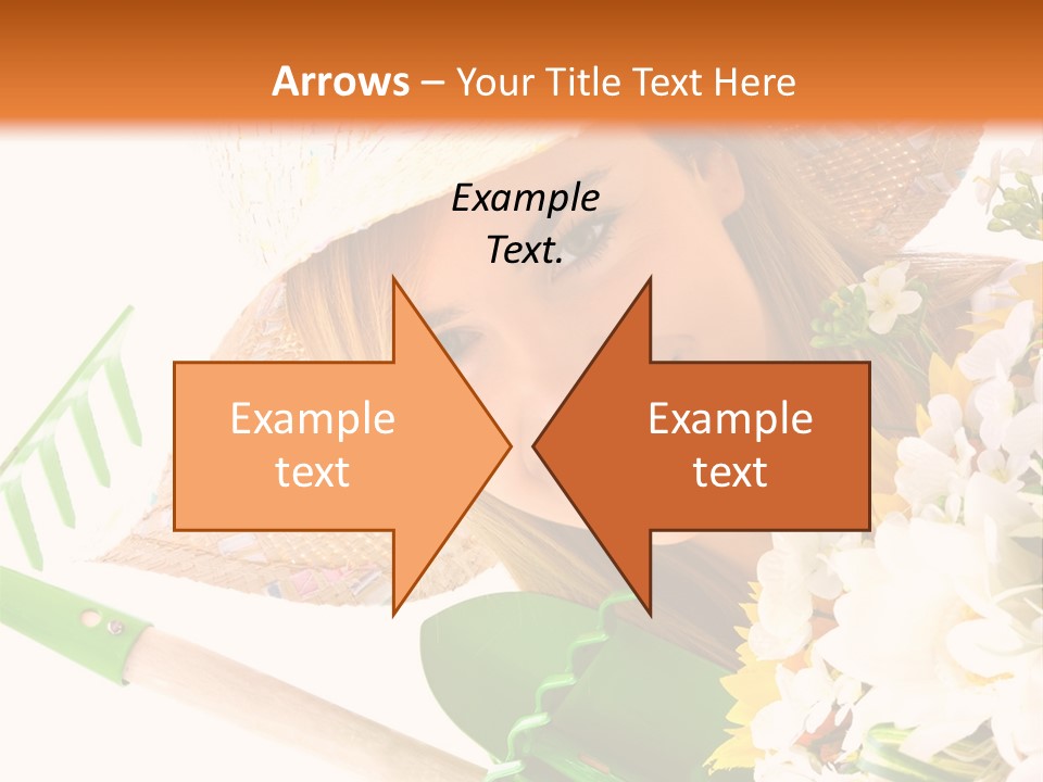 A Woman In A Straw Hat Holding A Bouquet Of Flowers PowerPoint Template