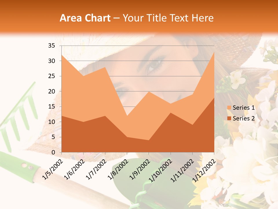 A Woman In A Straw Hat Holding A Bouquet Of Flowers PowerPoint Template