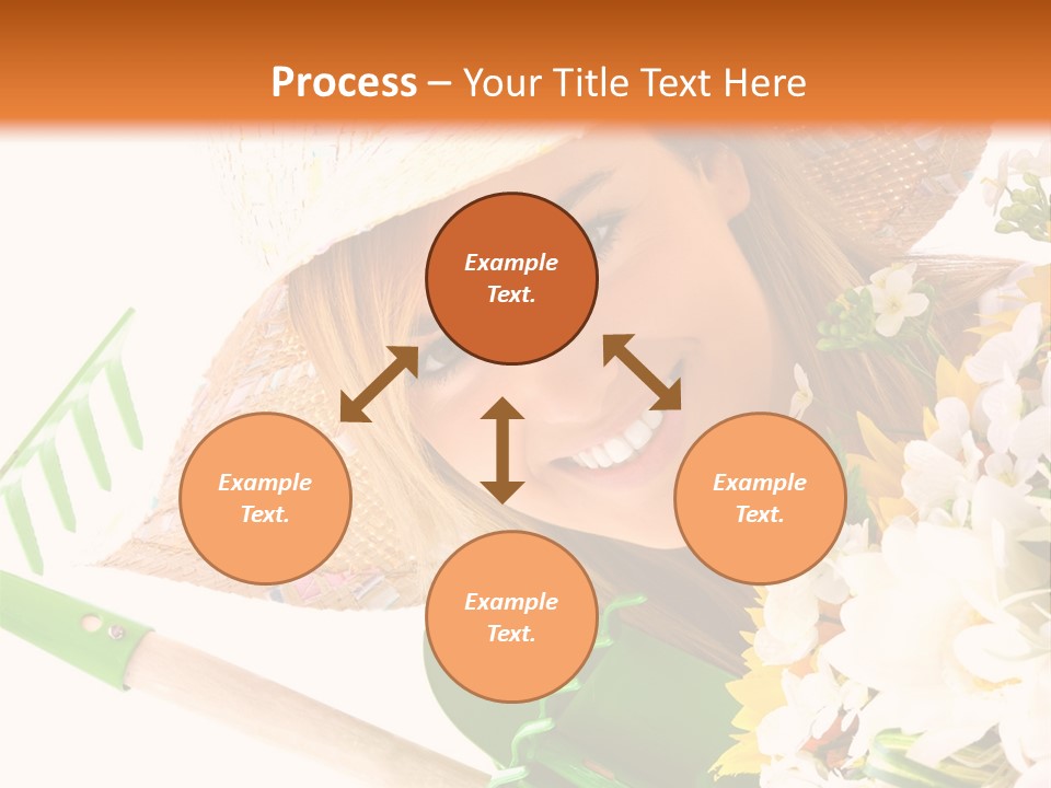 A Woman In A Straw Hat Holding A Bouquet Of Flowers PowerPoint Template