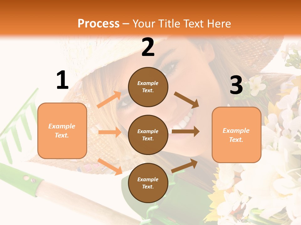 A Woman In A Straw Hat Holding A Bouquet Of Flowers PowerPoint Template