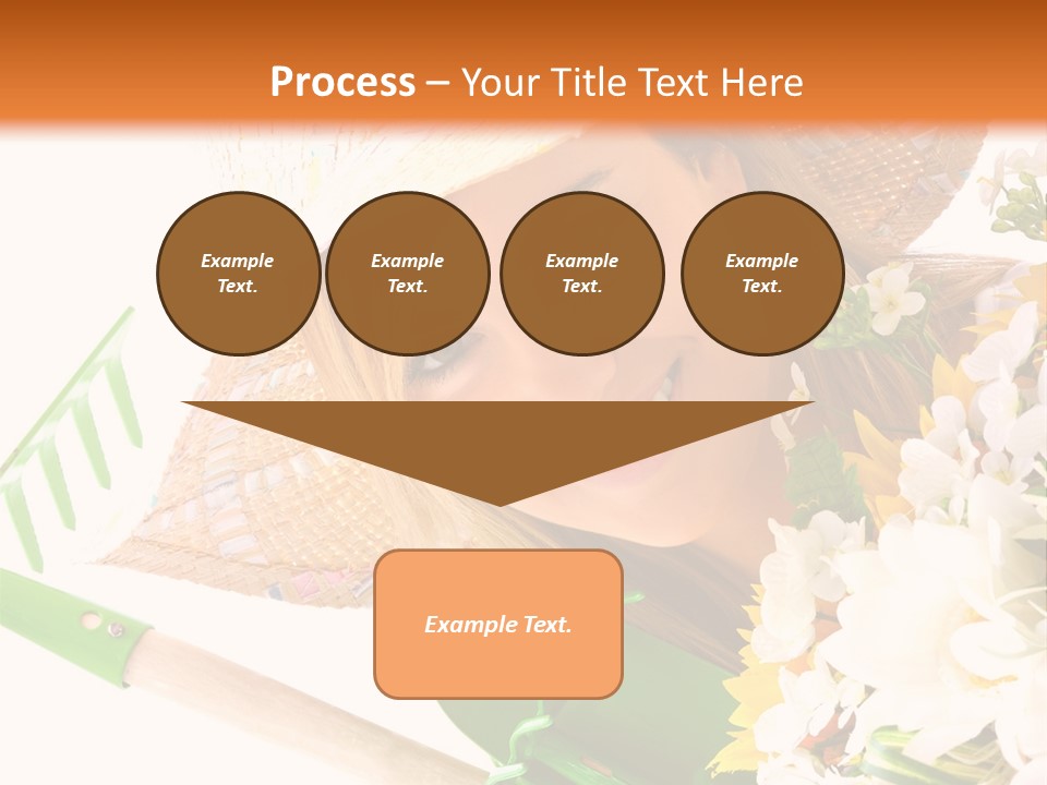 A Woman In A Straw Hat Holding A Bouquet Of Flowers PowerPoint Template