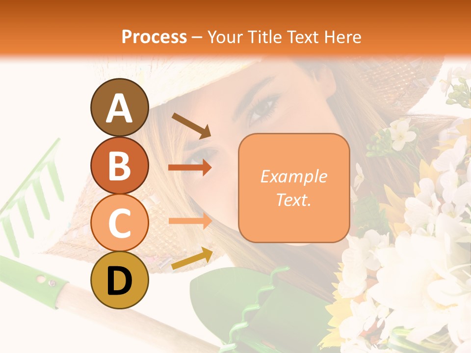 A Woman In A Straw Hat Holding A Bouquet Of Flowers PowerPoint Template