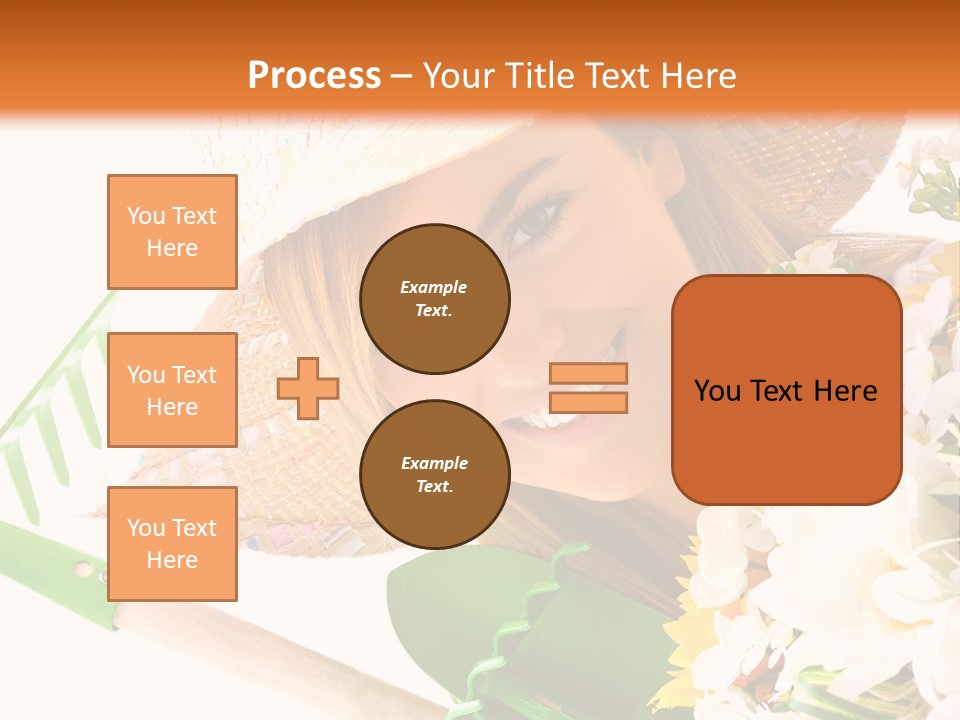 A Woman In A Straw Hat Holding A Bouquet Of Flowers PowerPoint Template