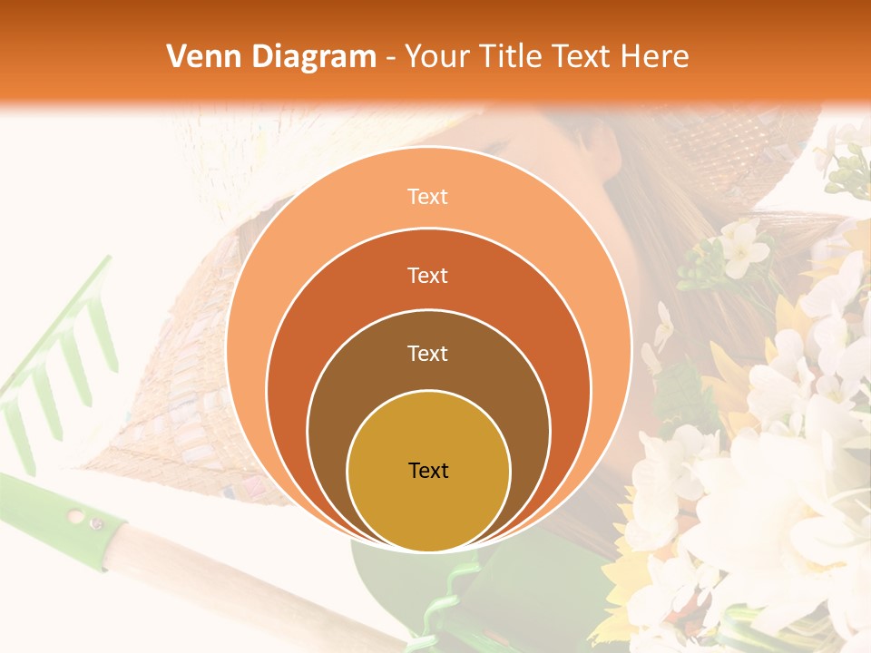 A Woman In A Straw Hat Holding A Bouquet Of Flowers PowerPoint Template