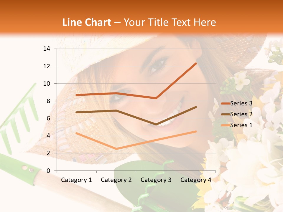 A Woman In A Straw Hat Holding A Bouquet Of Flowers PowerPoint Template