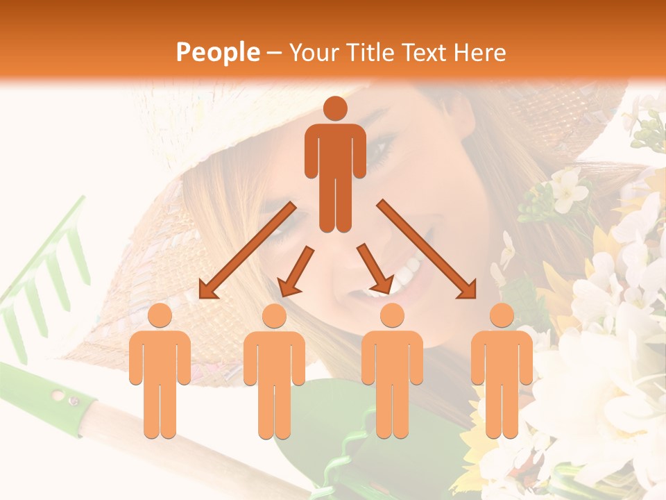 A Woman In A Straw Hat Holding A Bouquet Of Flowers PowerPoint Template
