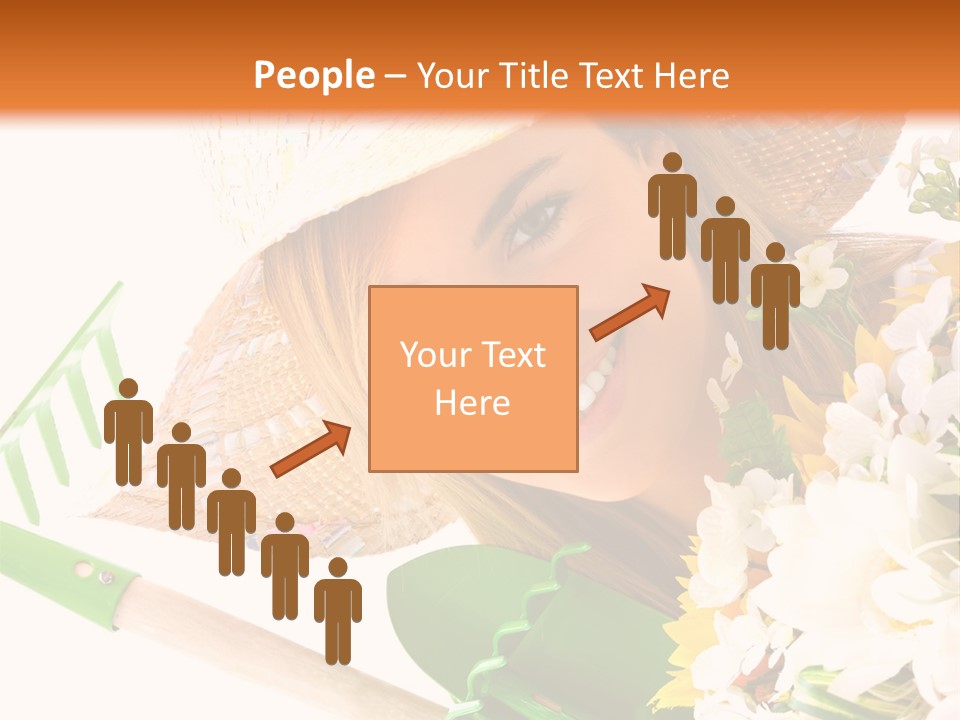 A Woman In A Straw Hat Holding A Bouquet Of Flowers PowerPoint Template