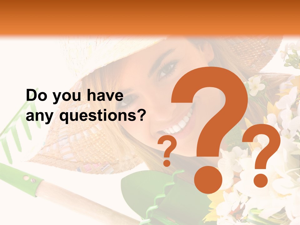 A Woman In A Straw Hat Holding A Bouquet Of Flowers PowerPoint Template