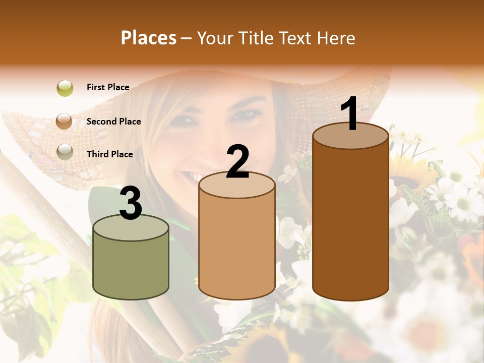 Look Flower Woman PowerPoint Template