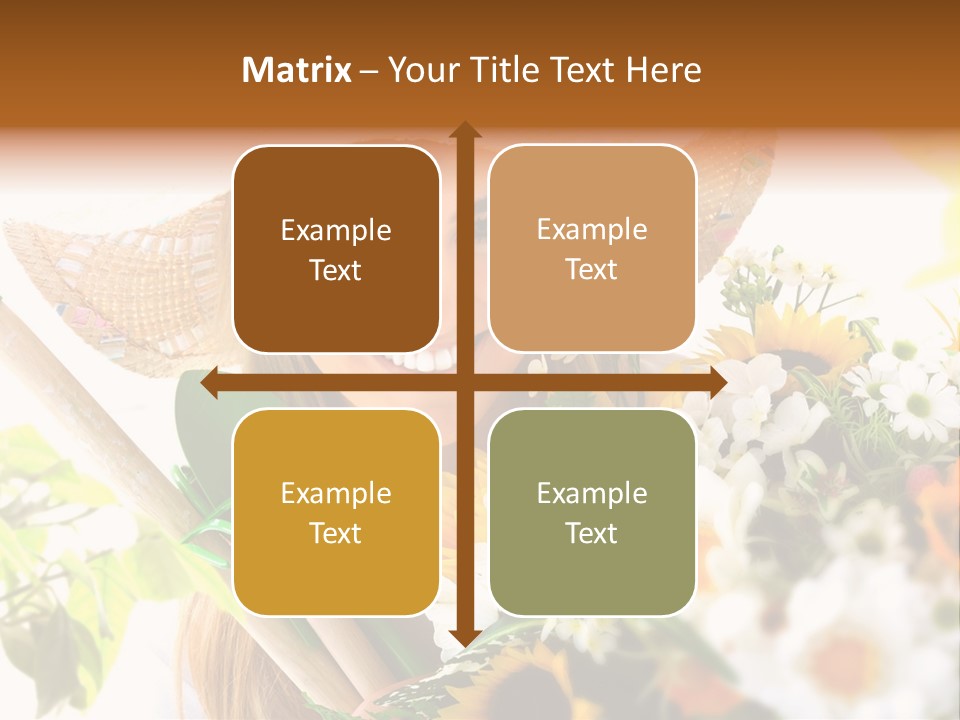 Look Flower Woman PowerPoint Template