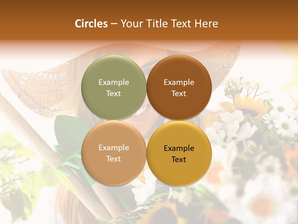 Look Flower Woman PowerPoint Template