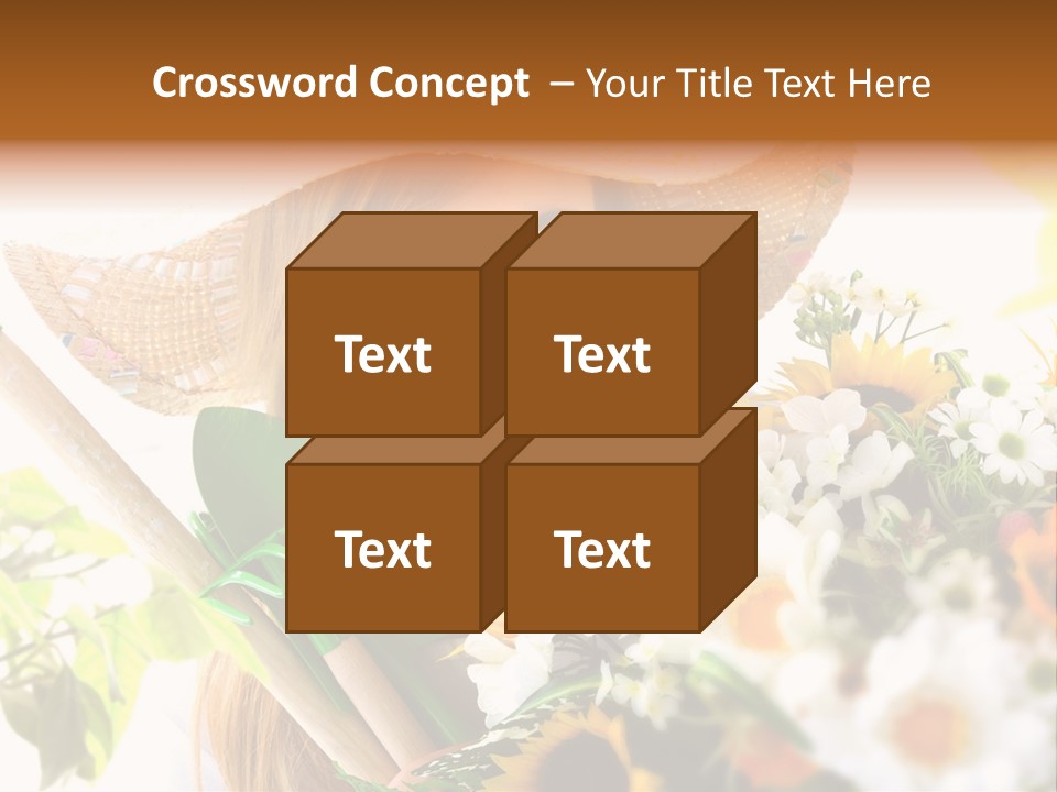 Look Flower Woman PowerPoint Template