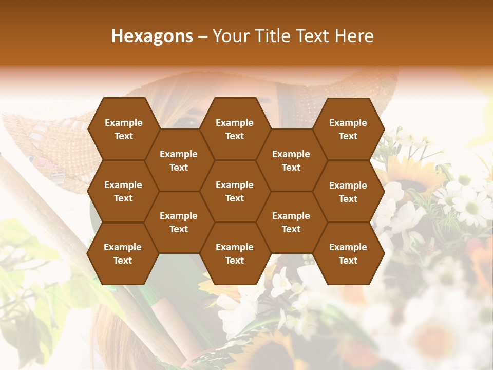 Look Flower Woman PowerPoint Template