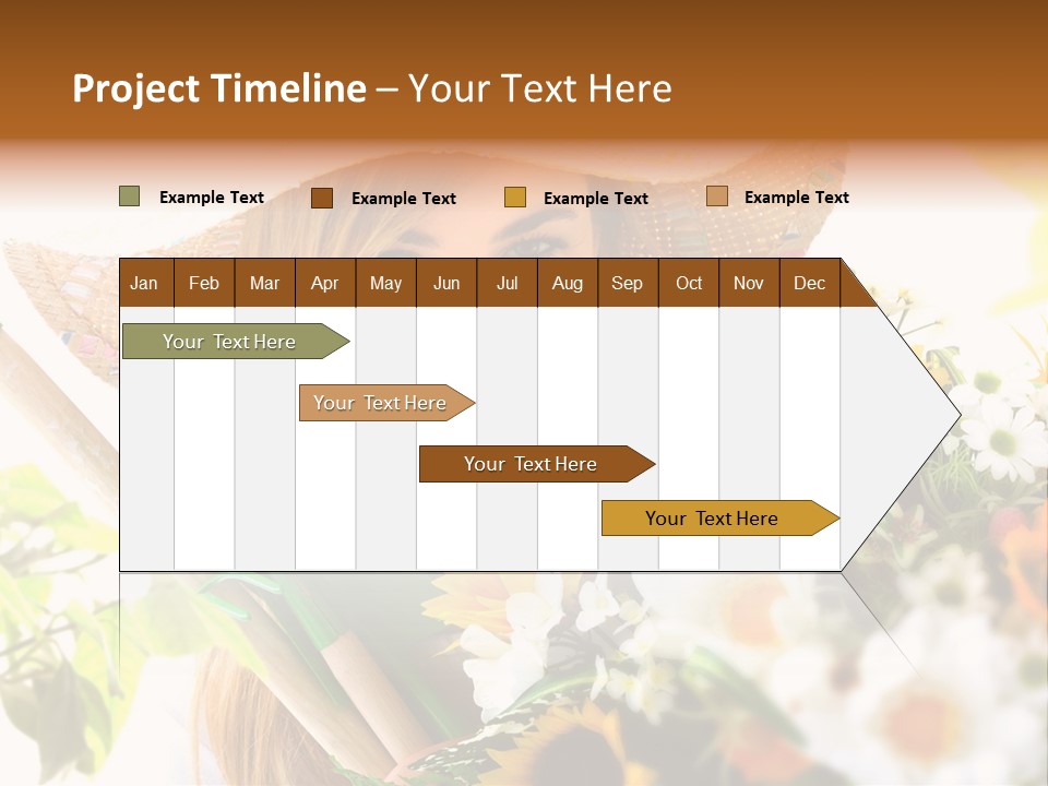 Look Flower Woman PowerPoint Template