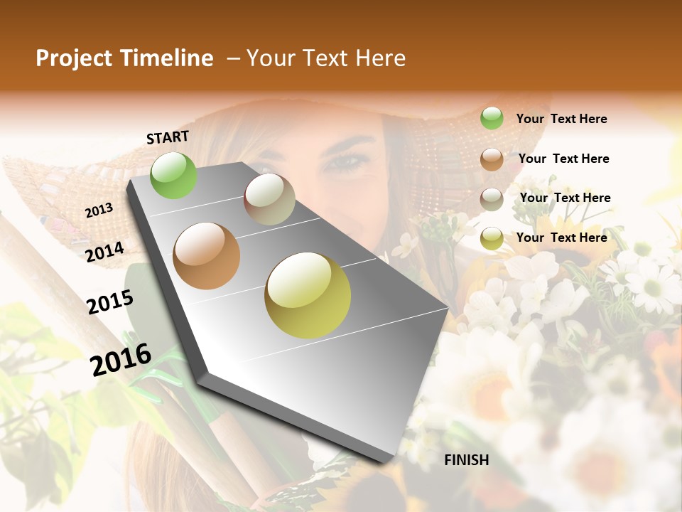Look Flower Woman PowerPoint Template