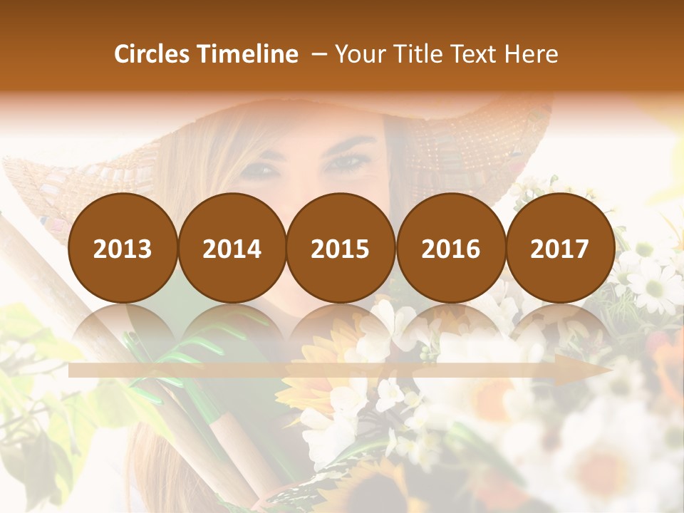 Look Flower Woman PowerPoint Template