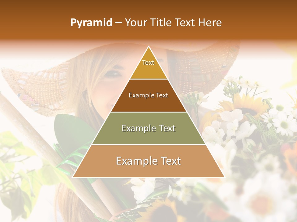 Look Flower Woman PowerPoint Template