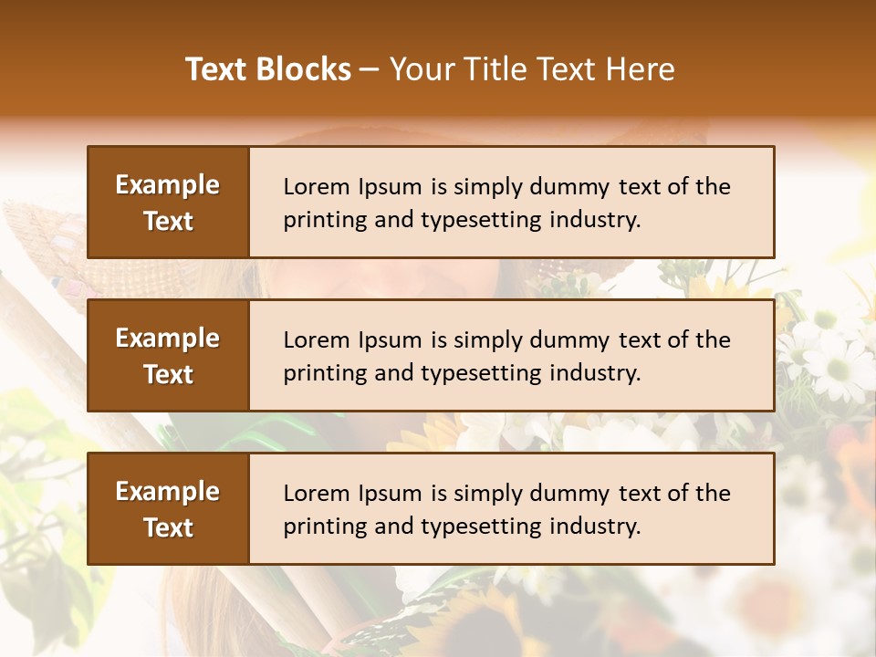 Look Flower Woman PowerPoint Template