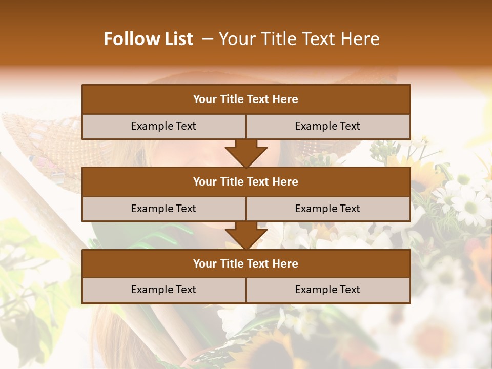 Look Flower Woman PowerPoint Template