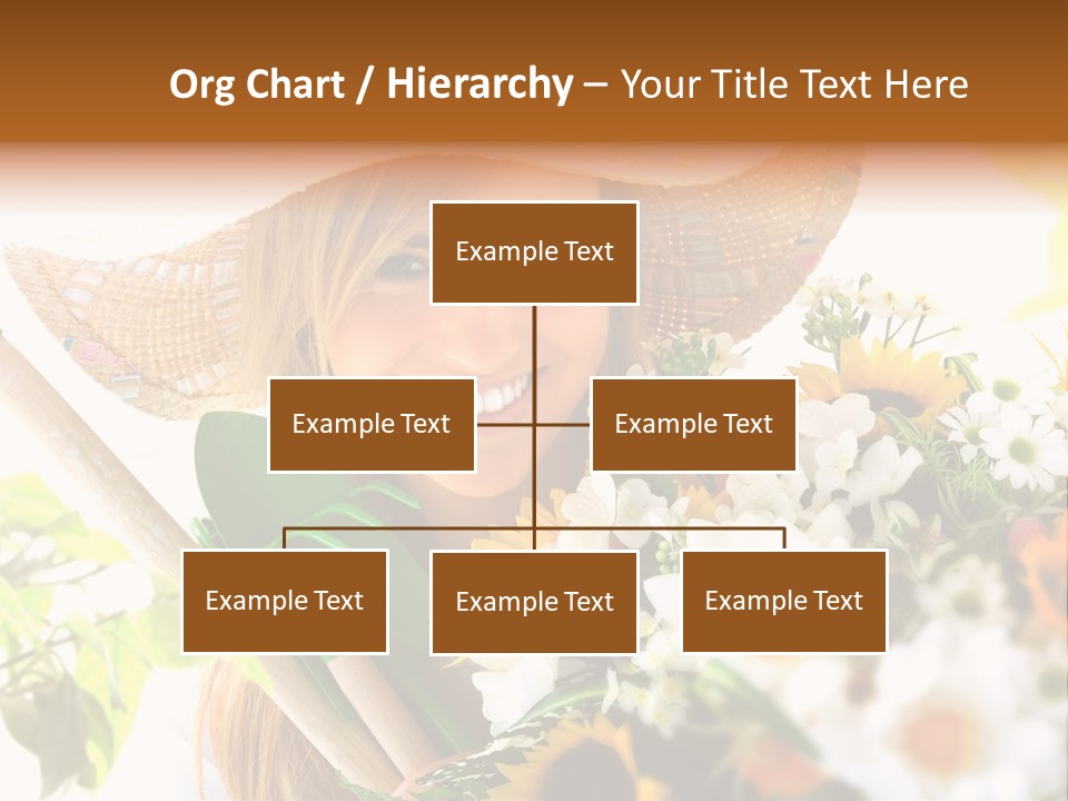 Look Flower Woman PowerPoint Template