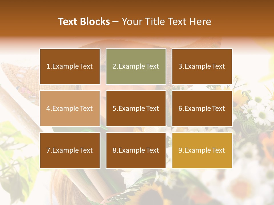 Look Flower Woman PowerPoint Template