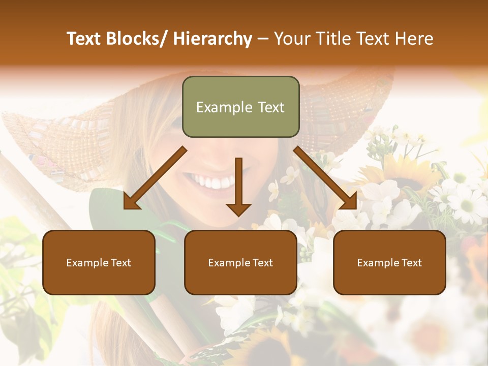 Look Flower Woman PowerPoint Template