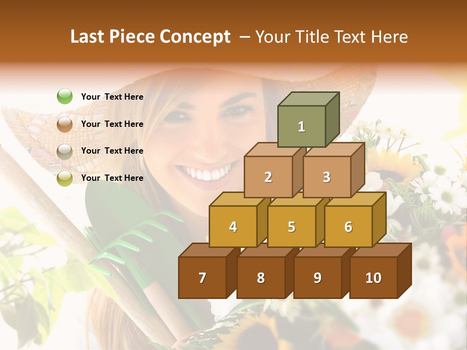 Look Flower Woman PowerPoint Template