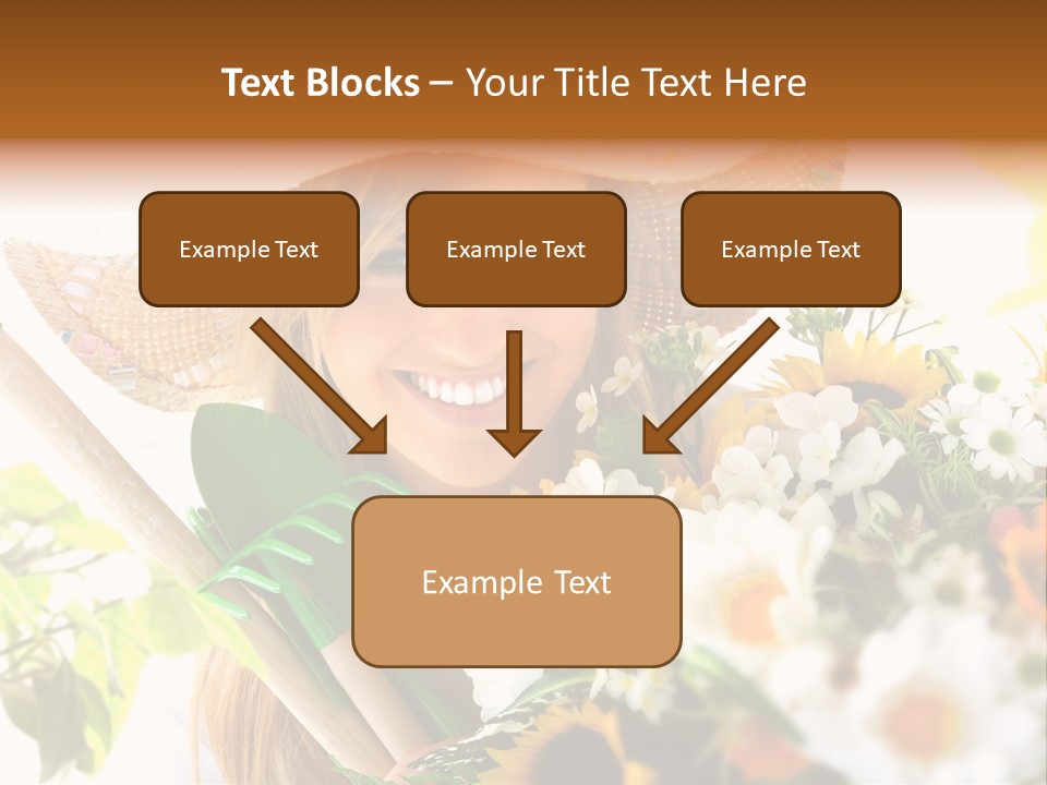 Look Flower Woman PowerPoint Template