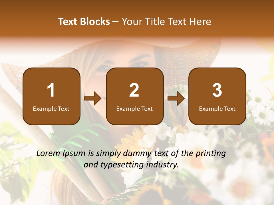 Look Flower Woman PowerPoint Template