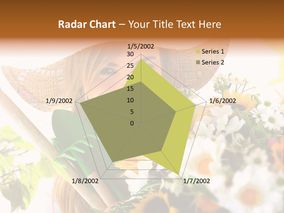 Look Flower Woman PowerPoint Template