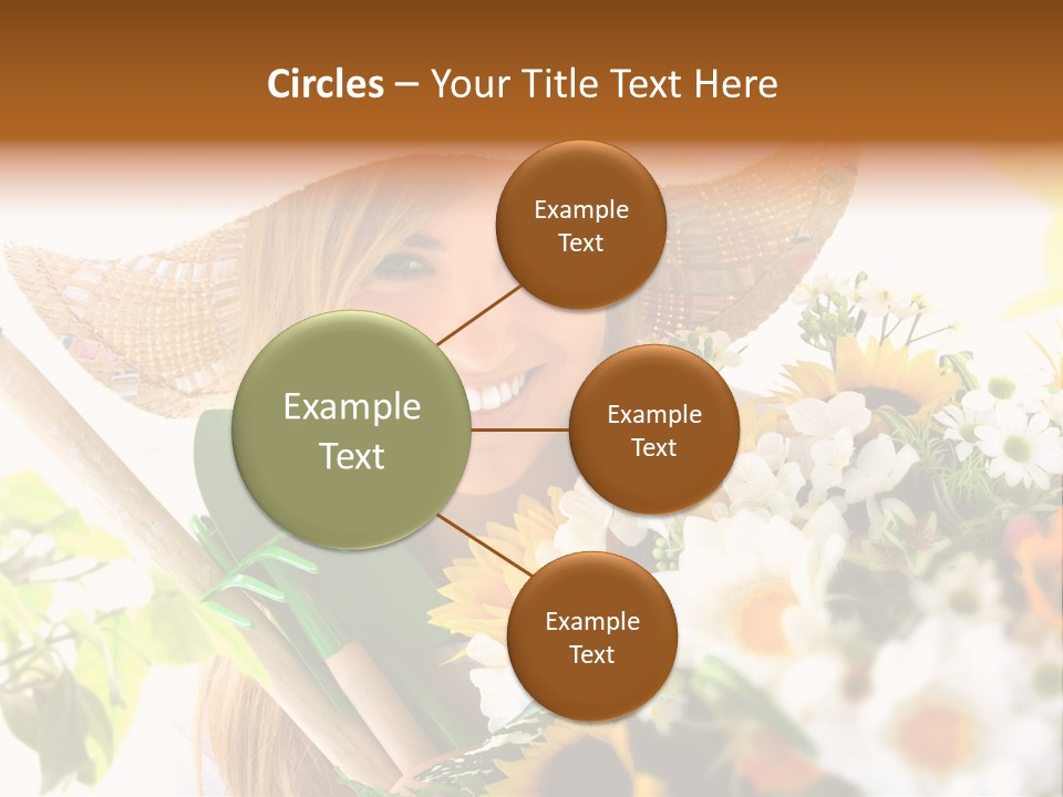 Look Flower Woman PowerPoint Template
