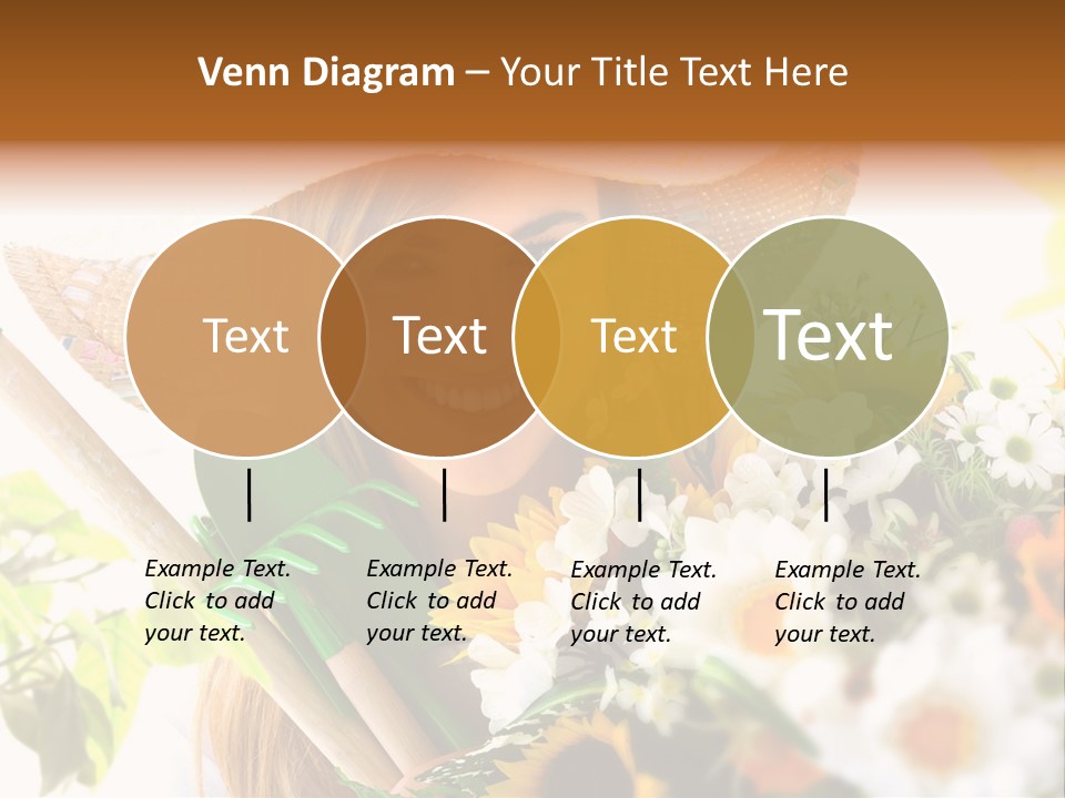 Look Flower Woman PowerPoint Template