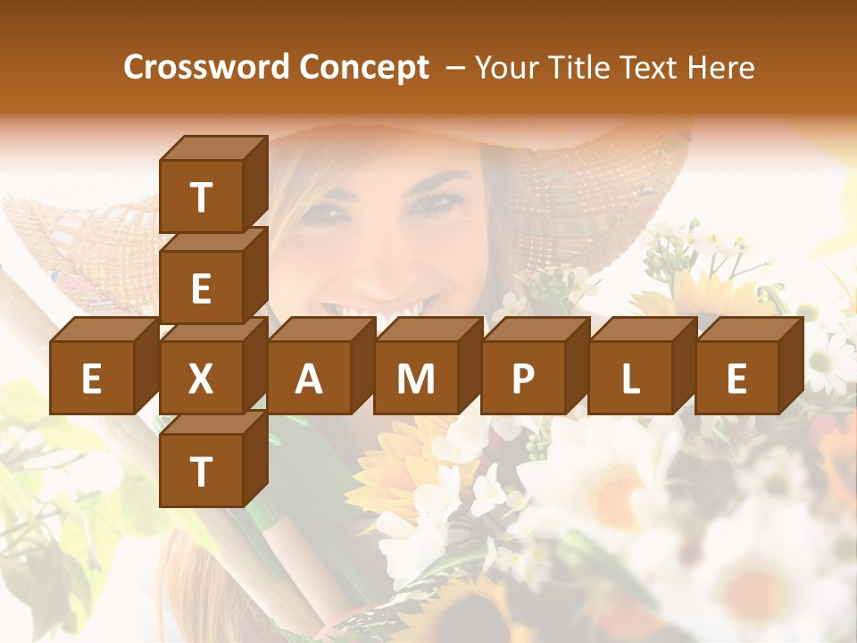 Look Flower Woman PowerPoint Template