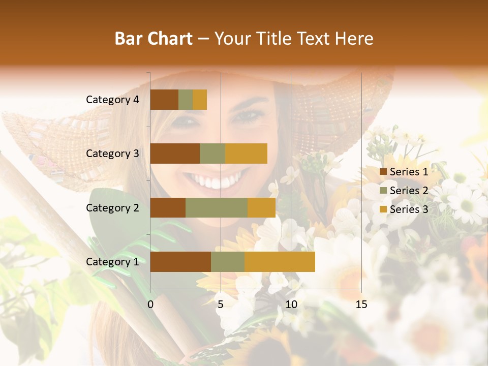 Look Flower Woman PowerPoint Template