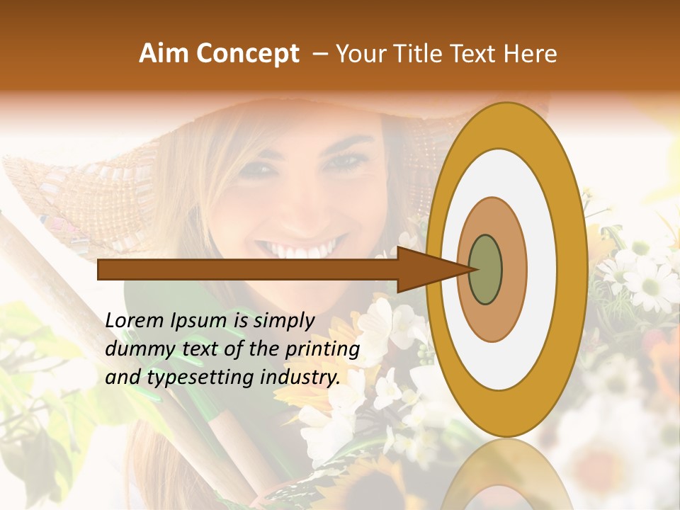 Look Flower Woman PowerPoint Template