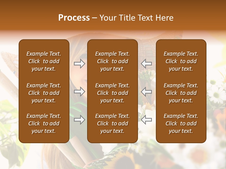 Look Flower Woman PowerPoint Template