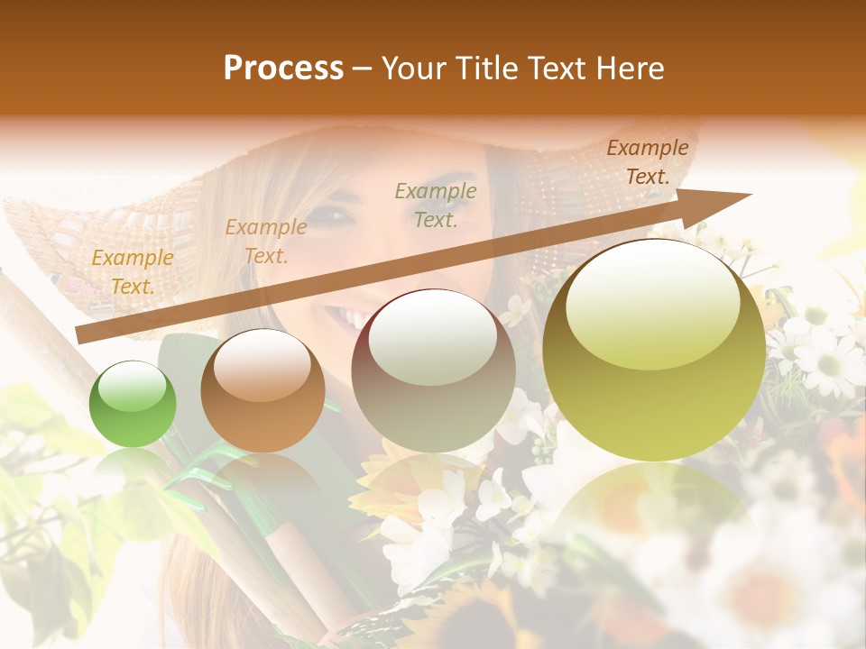 Look Flower Woman PowerPoint Template