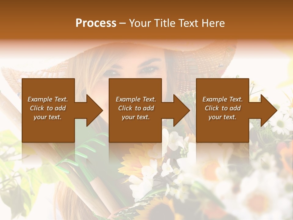 Look Flower Woman PowerPoint Template