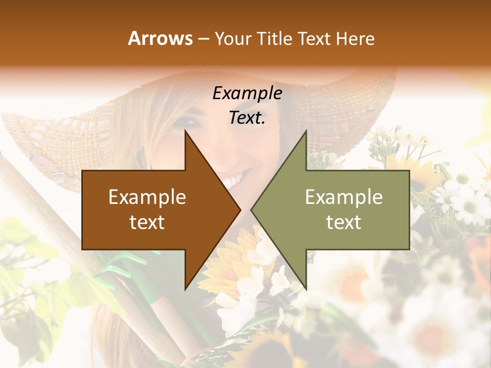 Look Flower Woman PowerPoint Template