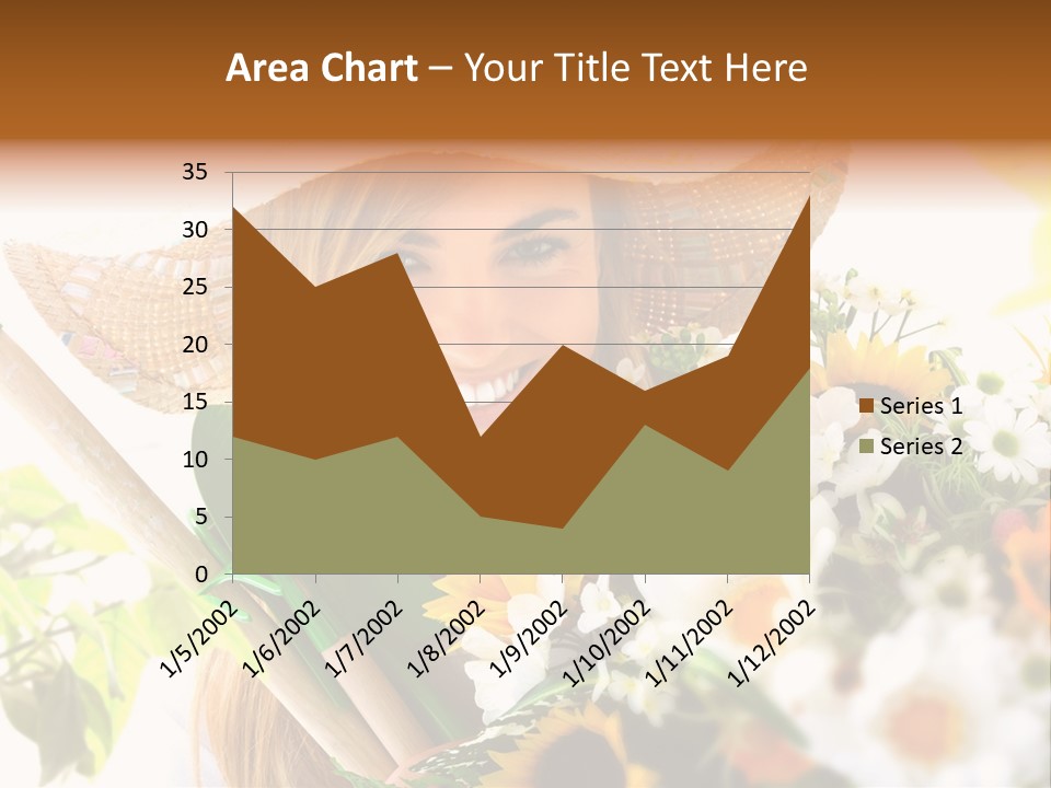 Look Flower Woman PowerPoint Template