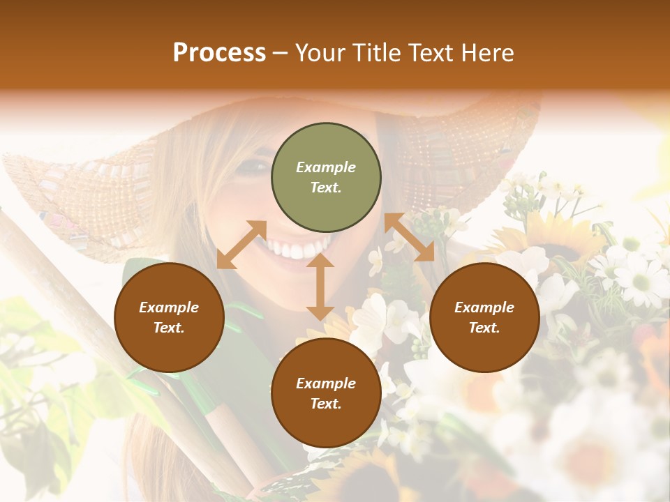 Look Flower Woman PowerPoint Template