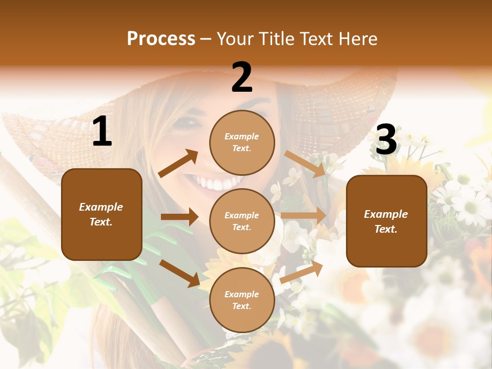 Look Flower Woman PowerPoint Template