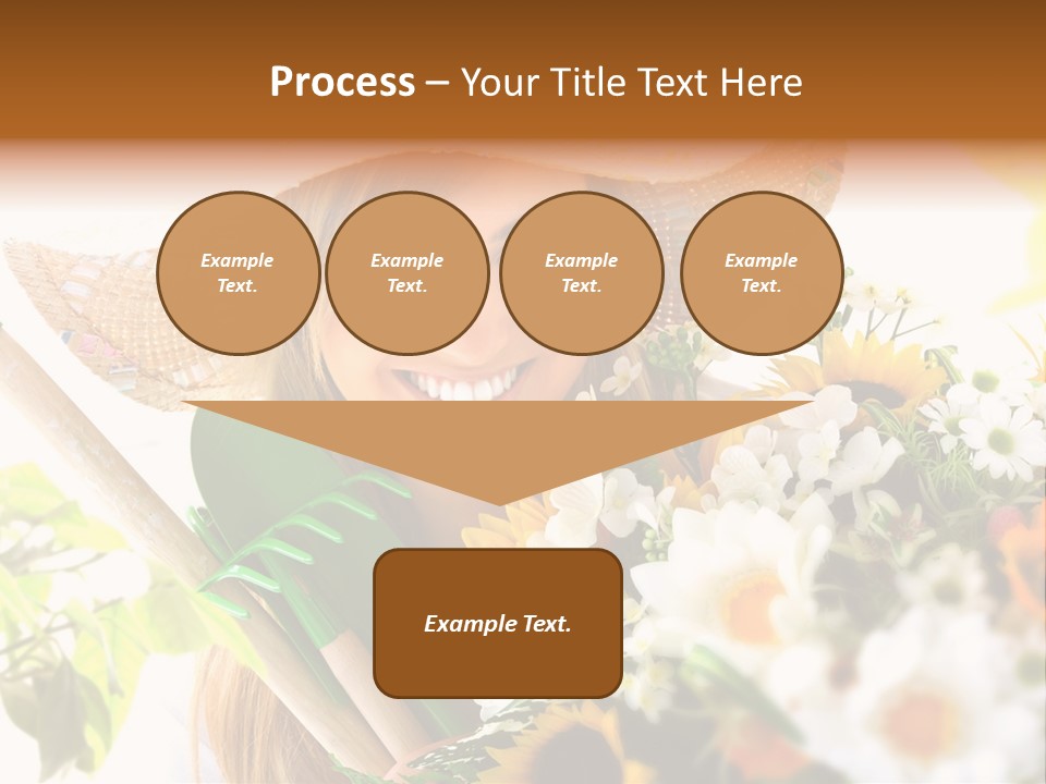 Look Flower Woman PowerPoint Template
