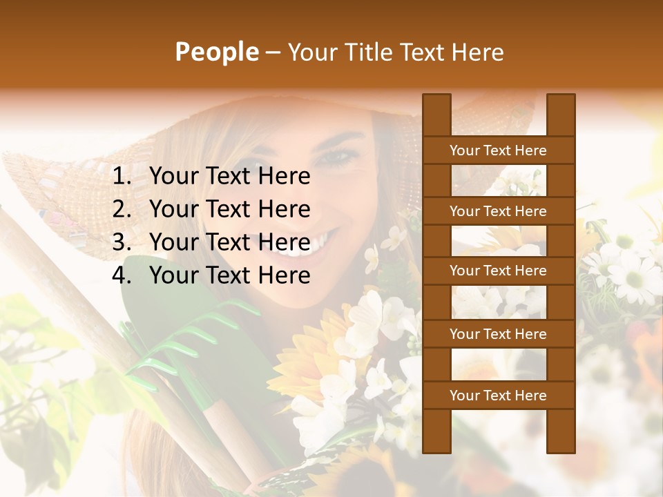 Look Flower Woman PowerPoint Template