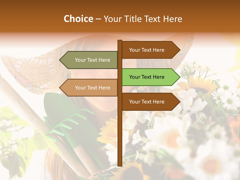 Look Flower Woman PowerPoint Template